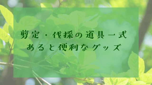 剪定・伐採道具一式