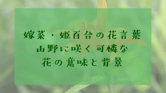 アイキャッチ嫁菜・姫百合花言葉
